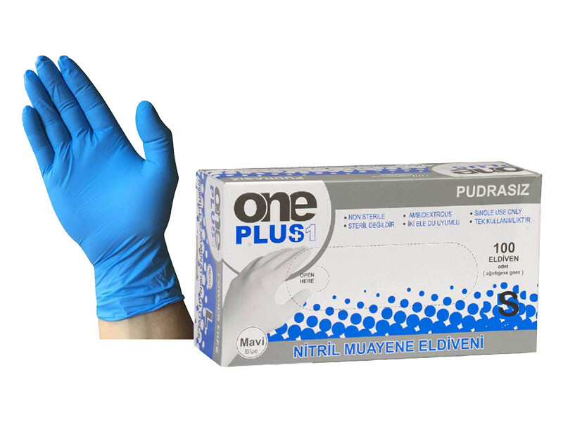 Nitril Eldiven Mavi Renk S Beden
