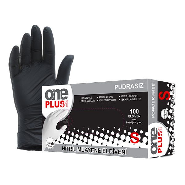 Nitril Eldiven Siyah Renk S Beden