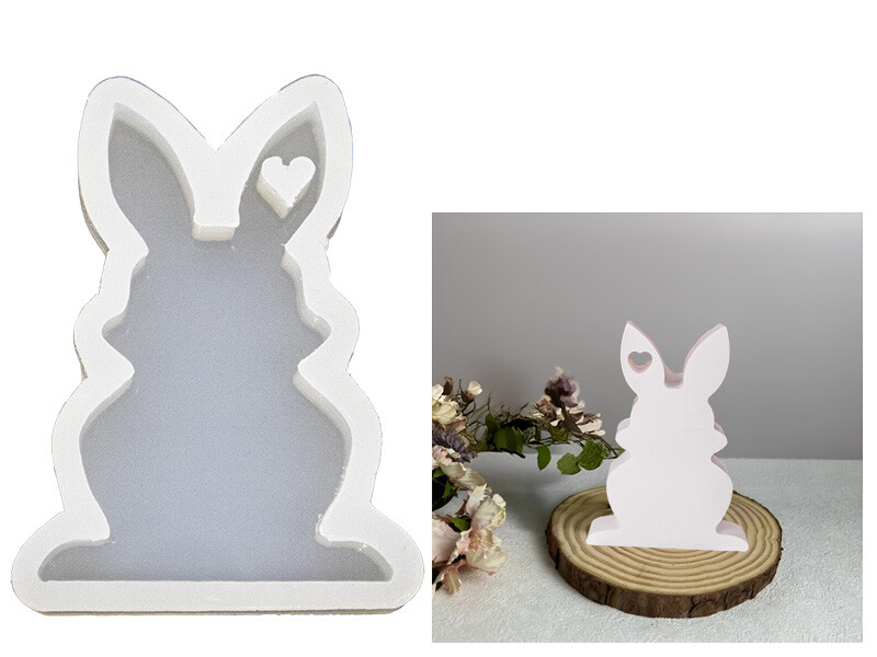 Oturan Dik Kulak Kalpli Tavşan Epoksi Kalıbı EPK-673