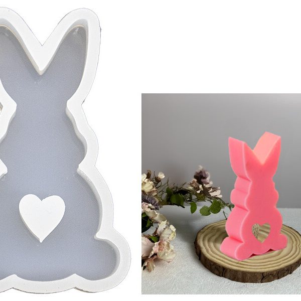 Oturan Dik Kulak Küçük Tavşan Epoksi Kalıbı EPK-672