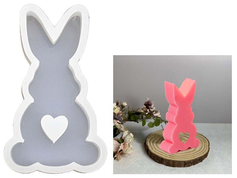 Oturan Dik Kulak Küçük Tavşan Epoksi Kalıbı EPK-672