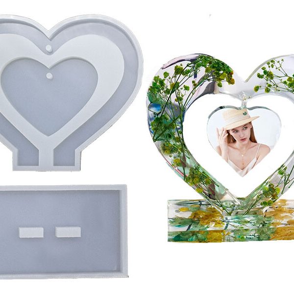 Sarkaç Kalp Fotoğraf Çerçevesi Epoksi Kalıbı EPK-705