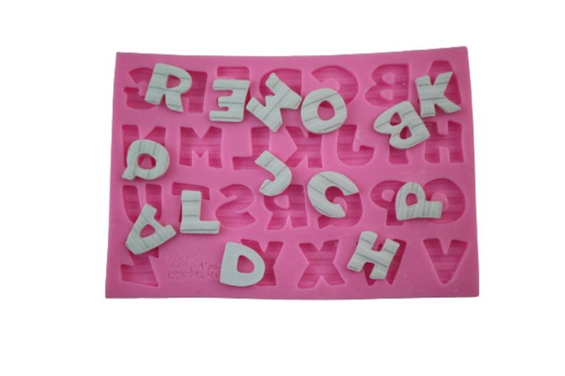 Şerit Desenli Büyük Harf Silikon Kalıbı H-28