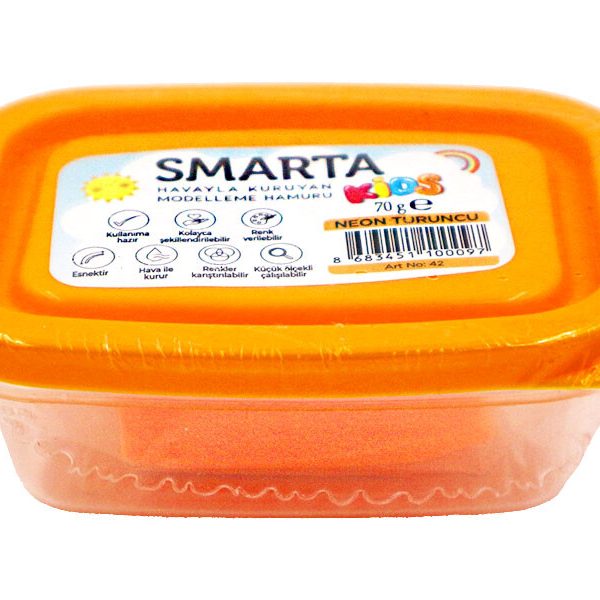 Smarta Havayla Kuruyan Modelleme Hamuru Neon Turuncu Renk 70 GR