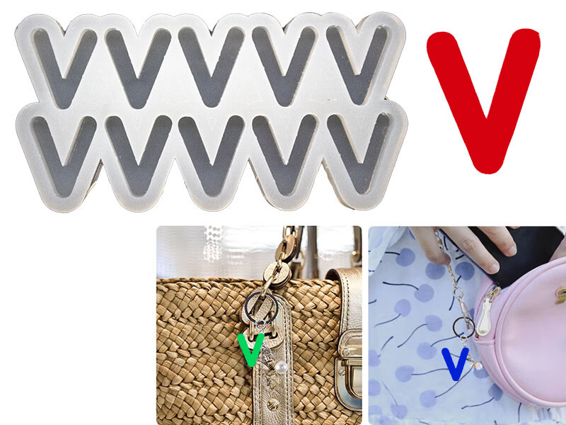 V Harfi 10'lu Bubble Alfabe Epoksi Kalıbı EPK-757