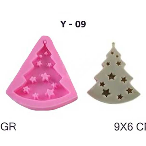 Yılbaşı Yıldızlı Çam Ağacı Silikon Kalıbı Y-09