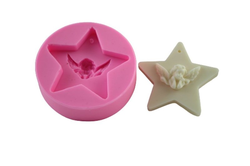 Yıldız Ortasında Melekli Silikon Kalıp ME-22