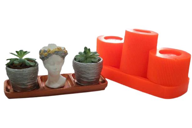Beton Saksı Kalıbı Seti - Beton Saksı Silikon Kalıp Seti