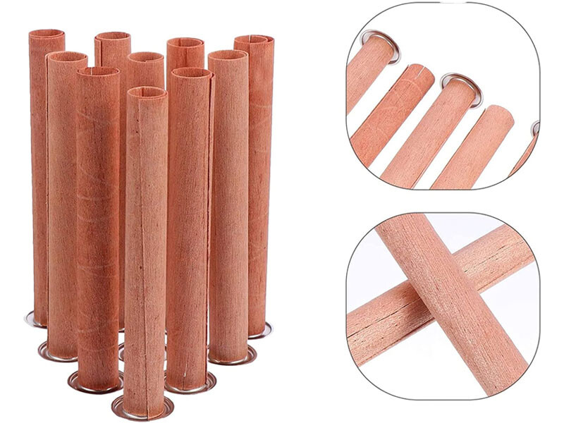 Dairesel Ahşap Fitil 8 cm Yapışkanlı Sehpa 10 Adet