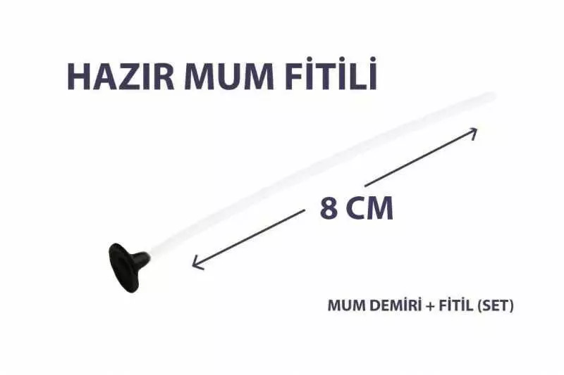 Mum Fitili Hazır ÇıtÇıtlı 8 Cm 25 Adet Beyaz