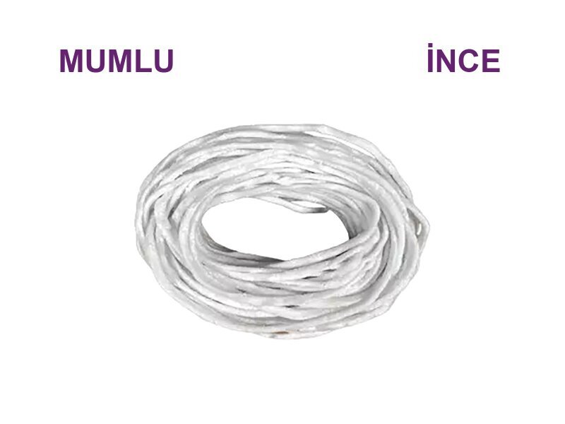 Mum Fitili İnce 100 Metre - Mumlu Fitil
