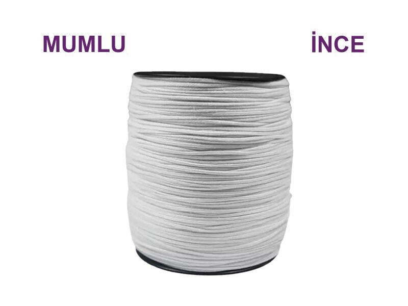 Mum Fitili İnce 500 Metre - Mumlu Fitil