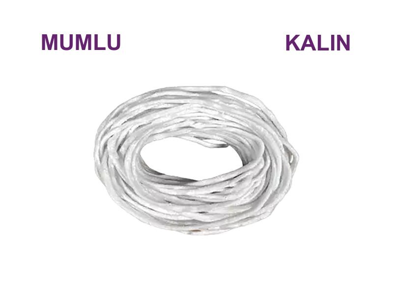 Mum Fitili Kalın 10 Metre - Mumlu Fitil