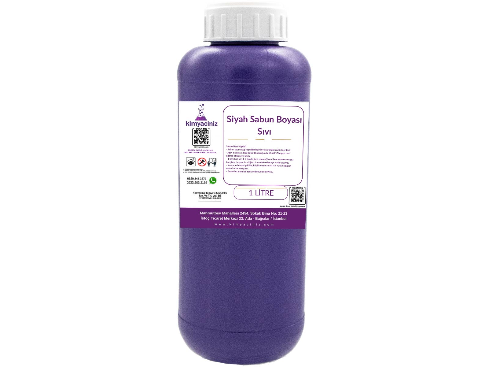 Siyah Sabun Boyası - Sıvı 1 LT Siyah Sabun Boyası - Sıvı 1 Litre - Görsel 1